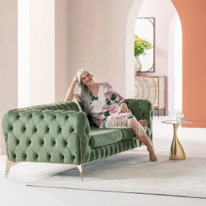KARE Design Bank Bellissima 2-Seater Velvet Green 200cm
