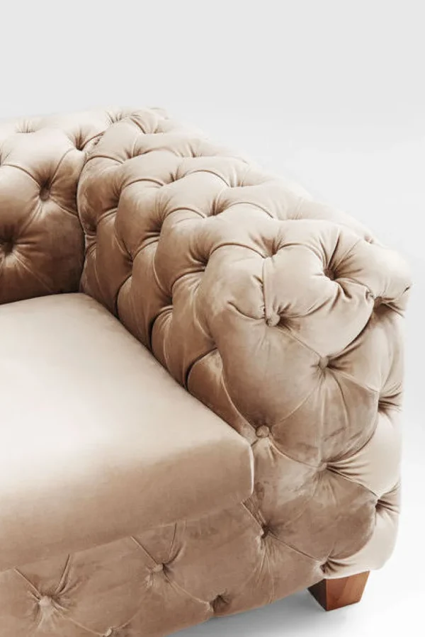 KARE Design Bank Desire 3-Zits Fluweel Ecru