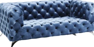 KARE Design Bank Look 2-Zits Fluweel Blauw