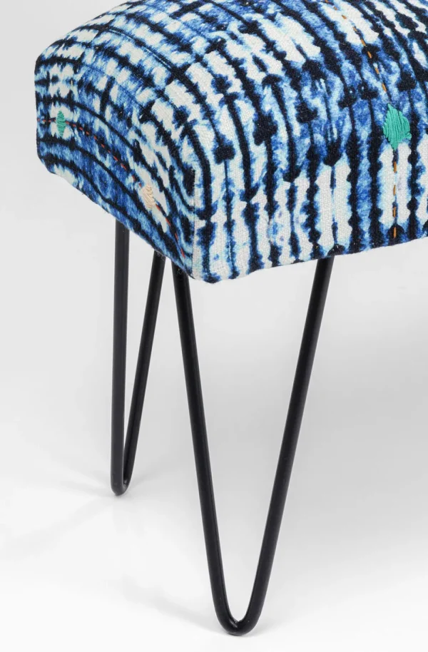 KARE Design Bankje Desna Patchwork Blue 80cm