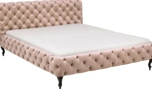 KARE Design Bed Desire Fluweel Ecru 180x200cm