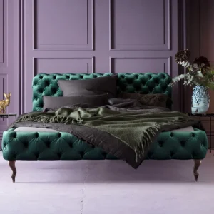 KARE Design Bed Desire Fluweel Groen 180x200cm
