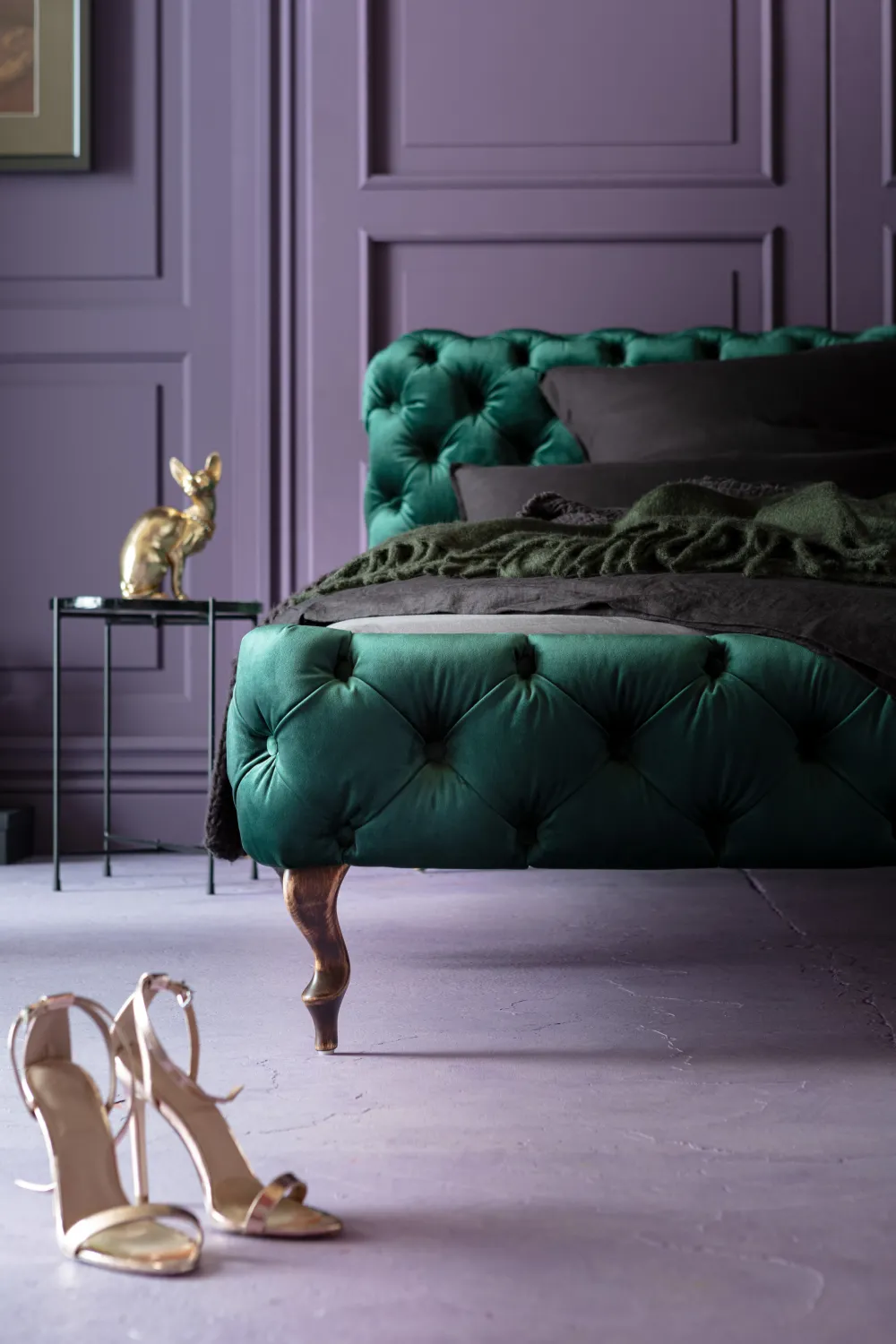 bed_desire_fluweel_groen_xcm_4-1.webp KARE Design Bed Desire Fluweel Groen 160x200cm