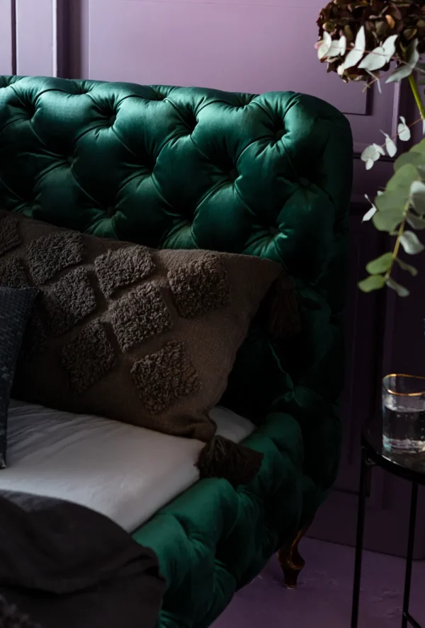 KARE Design Bed Desire Fluweel Groen 180x200cm