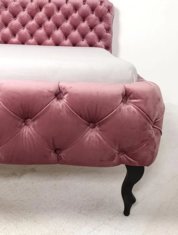 KARE Design Bed Desire Fluweel Roze 160x200cm