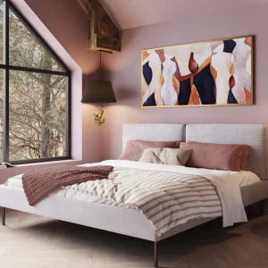 KARE Design Bed East Side Cord Grey 180x200cm