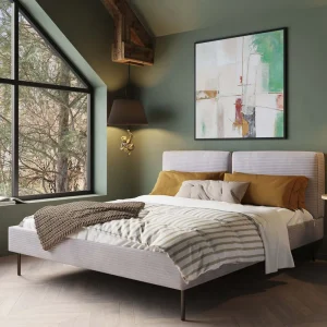 KARE Design Bed East Side Cord Grey 160x200cm