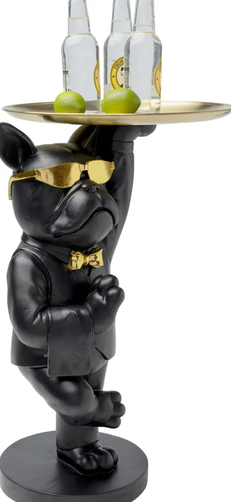 KARE Design Bijzettafel Cool Bulldog Dienblad Black 34x55cm