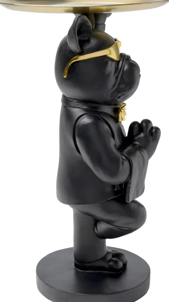 KARE Design Bijzettafel Cool Bulldog Dienblad Black 34x55cm