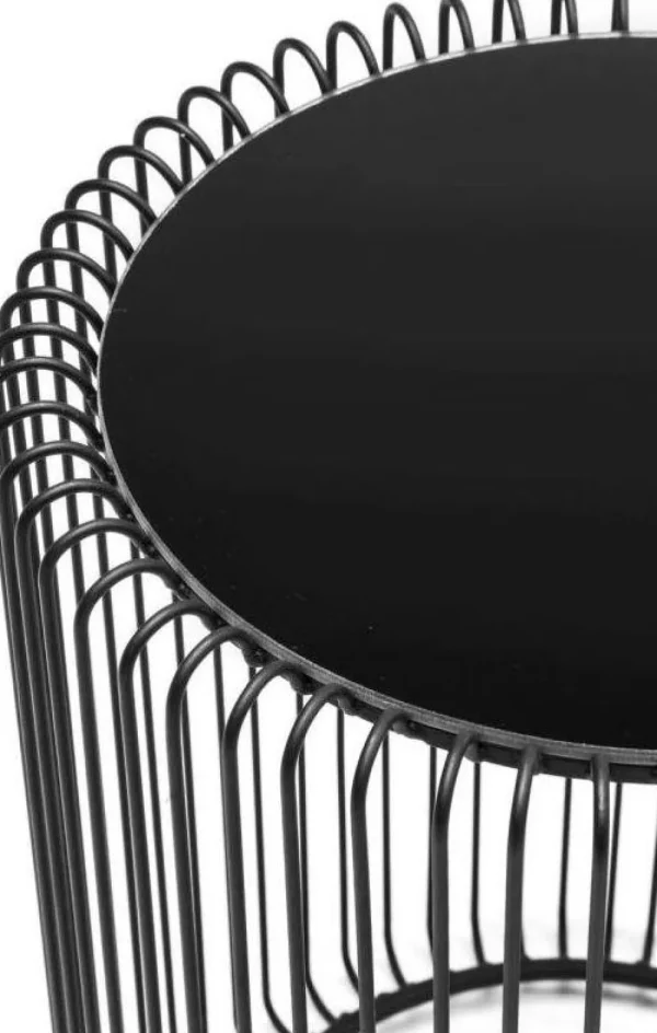 KARE Design Bijzettafel Wire Zwart (2-delig) Ø44cm