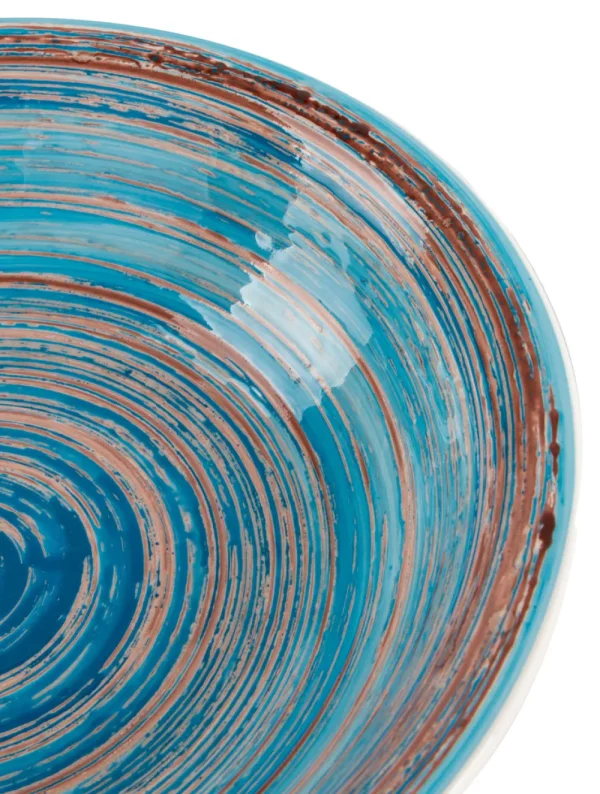 KARE Design Bord Tief Swirl Blauw Ø21cm