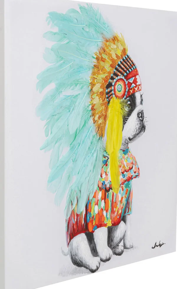 KARE Design Canvas Headdress Dog 80x80cm