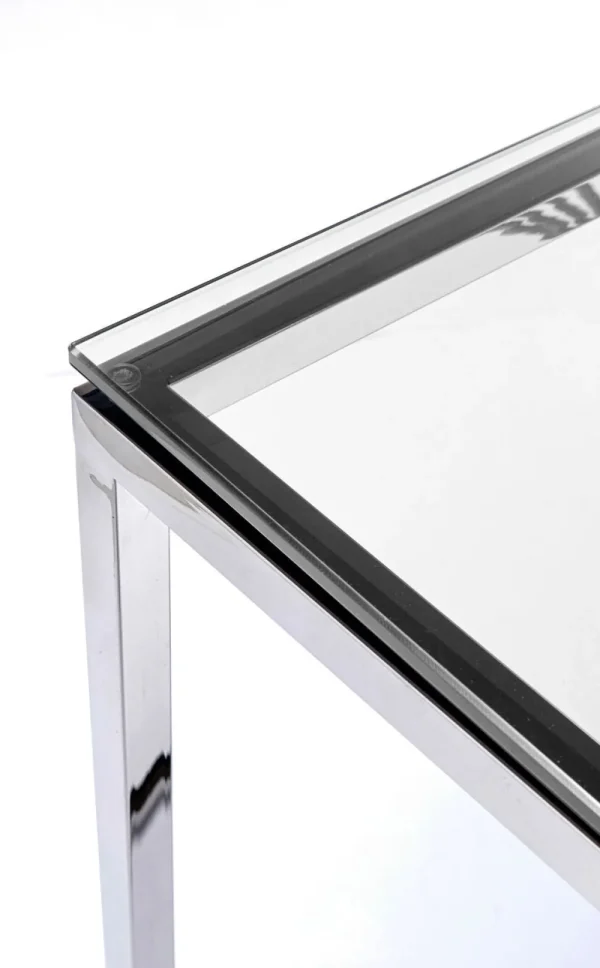 KARE Design Console Laser Zilver Helder Glas 120x40cm