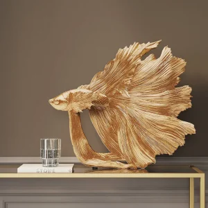 KARE Design Decofiguur Betta Fish Goud Klein
