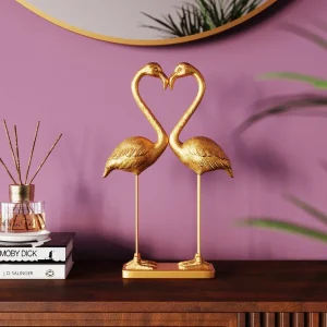 KARE Design Decofiguur Flamingo Love Gold 39cm