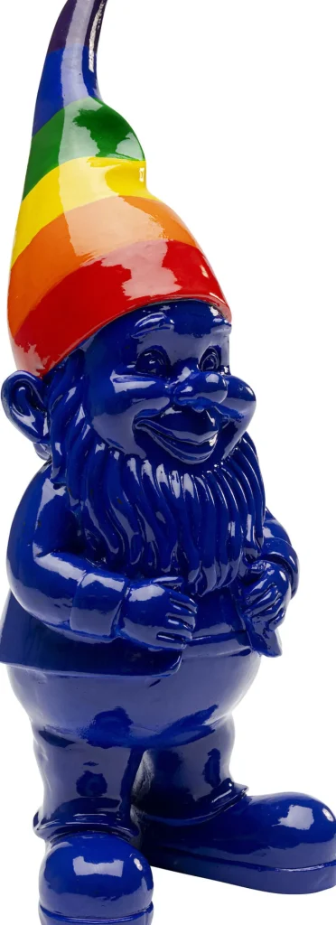 KARE Design Decofiguur Gnome Standing Rainbow Blauw 21cm