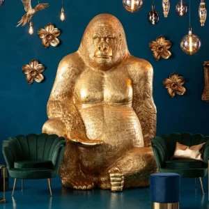 KARE Design Decofiguur Gorilla Goud XXL 249cm