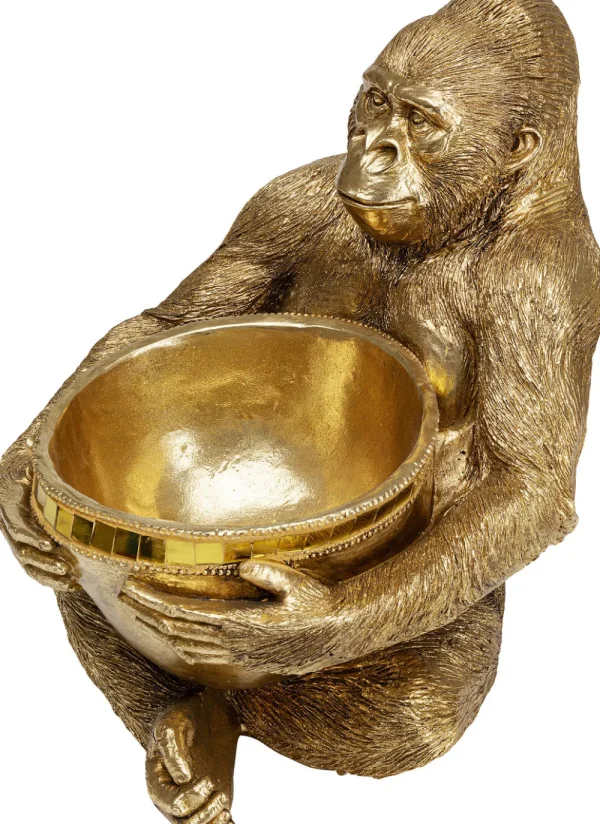 KARE Design Decofiguur Gorilla Holding Bowl Goud