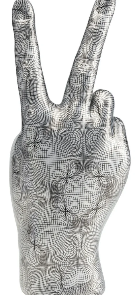 KARE Design Decofiguur Hand Victory Grijs