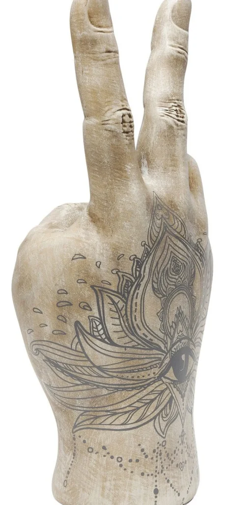 KARE Design Decofiguur Hand Victory Tattoo Eye 36cm