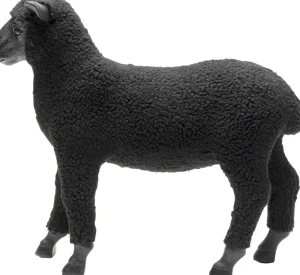 KARE Design Decofiguur Happy Sheep Wool Black 37cm