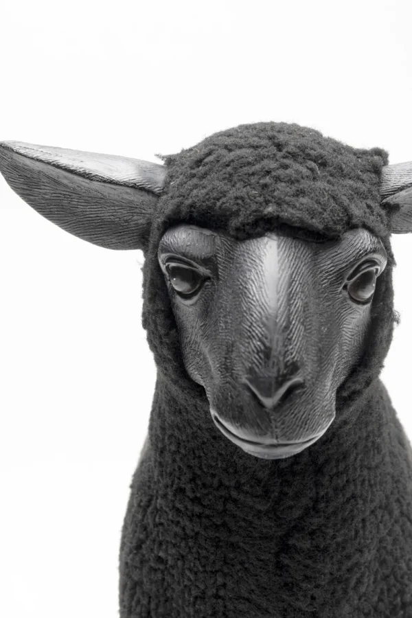 KARE Design Decofiguur Happy Sheep Wool Black 37cm
