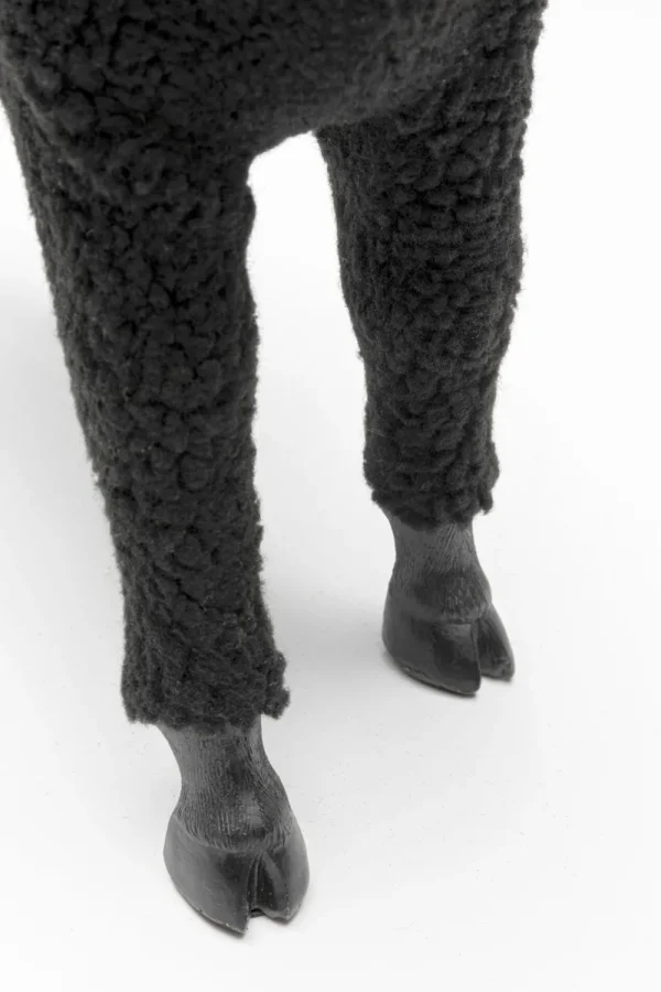 KARE Design Decofiguur Happy Sheep Wool Black 37cm