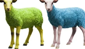 KARE Design Decofiguur Sheep Colore Groen