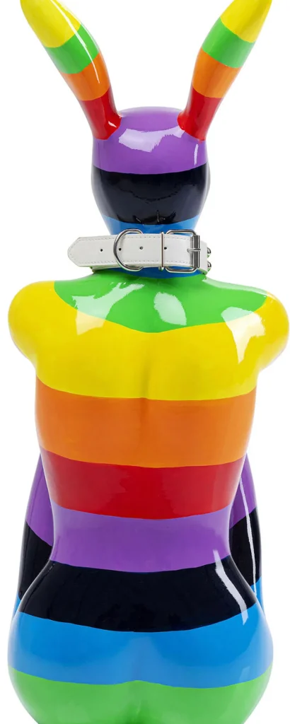 KARE Design Decofiguur Sitting Rabbit Regenboog 80cm