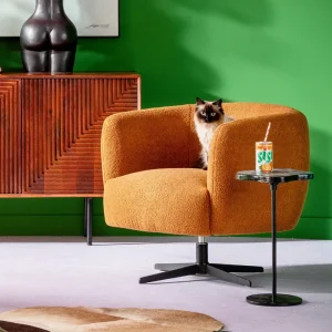 KARE Design Draaifauteuil Peony Fuzzy Brown