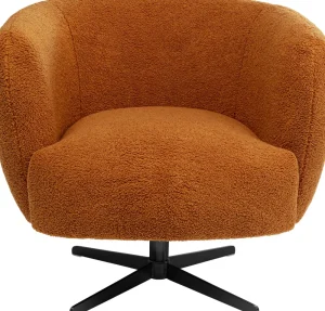 KARE Design Draaifauteuil Peony Fuzzy Brown