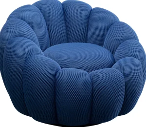 KARE Design Draaifauteuil Peppo Bloom Blue