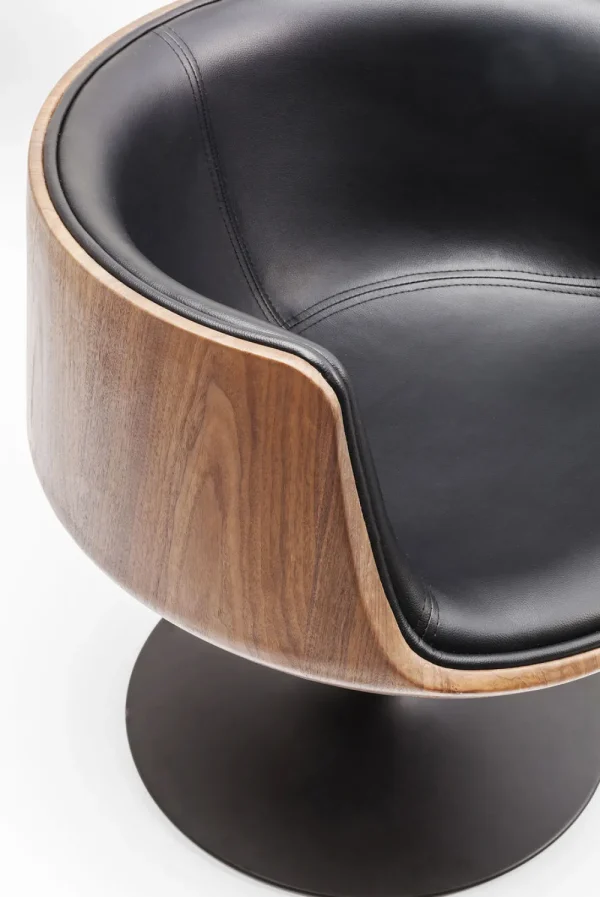 KARE Design Draaistoel Club Walnoot