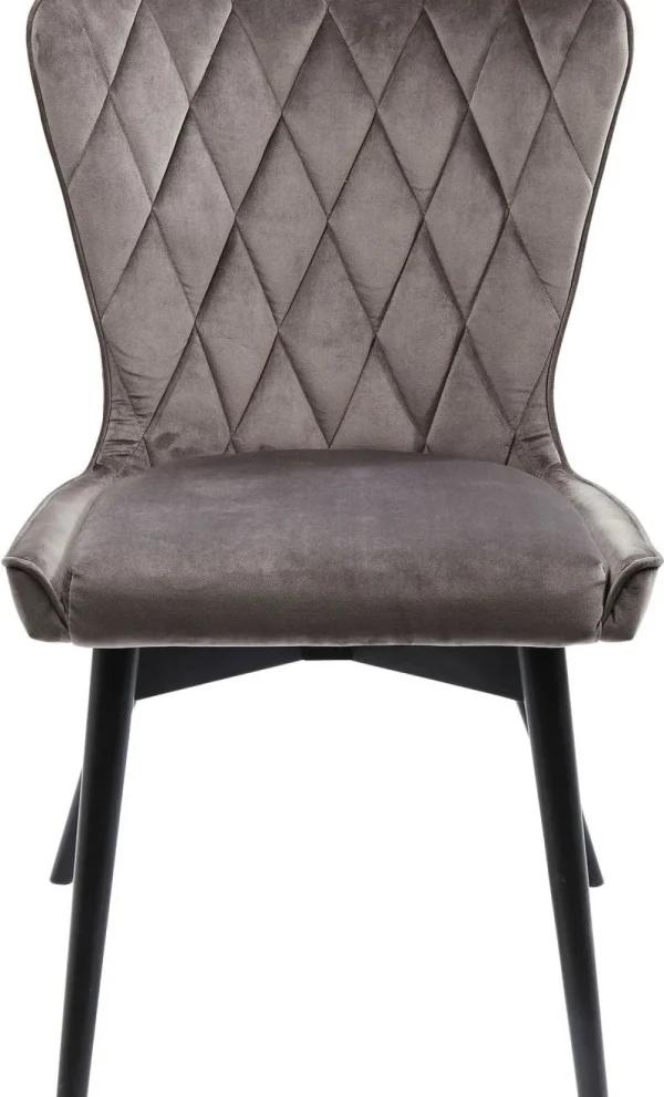 KARE Design Eetkamerstoel Black Marshall Fluweel Grijs