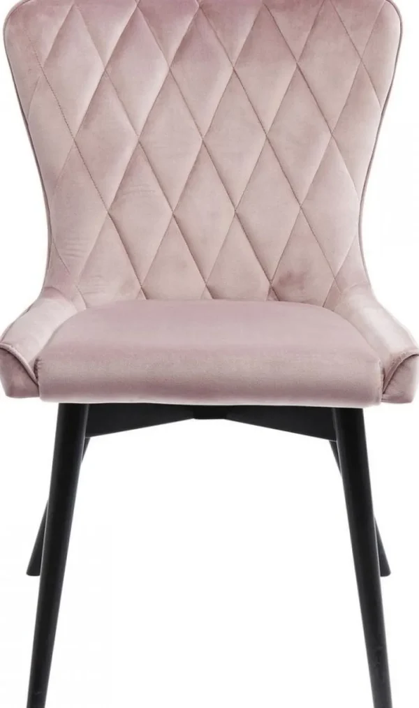 KARE Design Eetkamerstoel Black Marshall Fluweel Roze