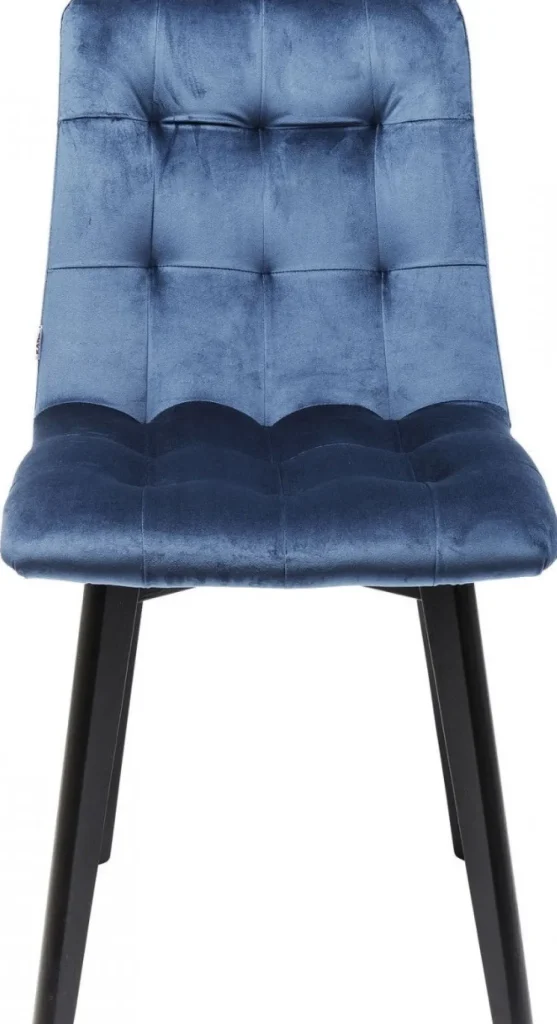 KARE Design Eetkamerstoel Black Moritz Fluweel Blauw
