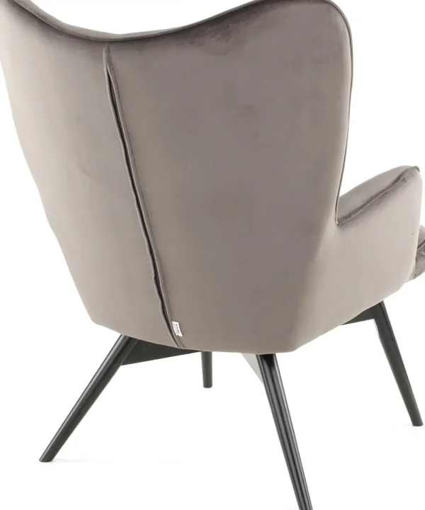 KARE Design Fauteuil Black Vicky Fluweel Grijs