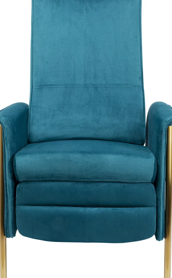 KARE Design Fauteuil Lazy Fluweel Blauw