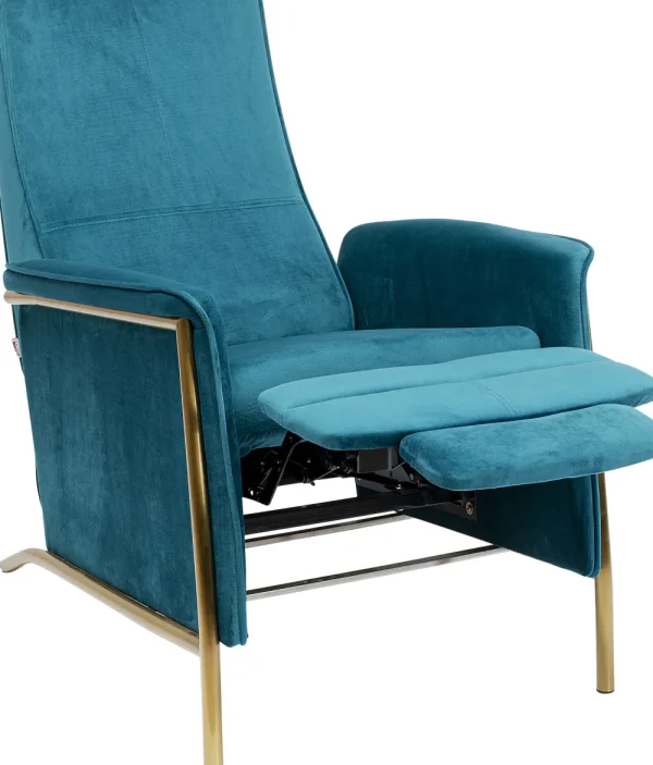 KARE Design Fauteuil Lazy Fluweel Blauw