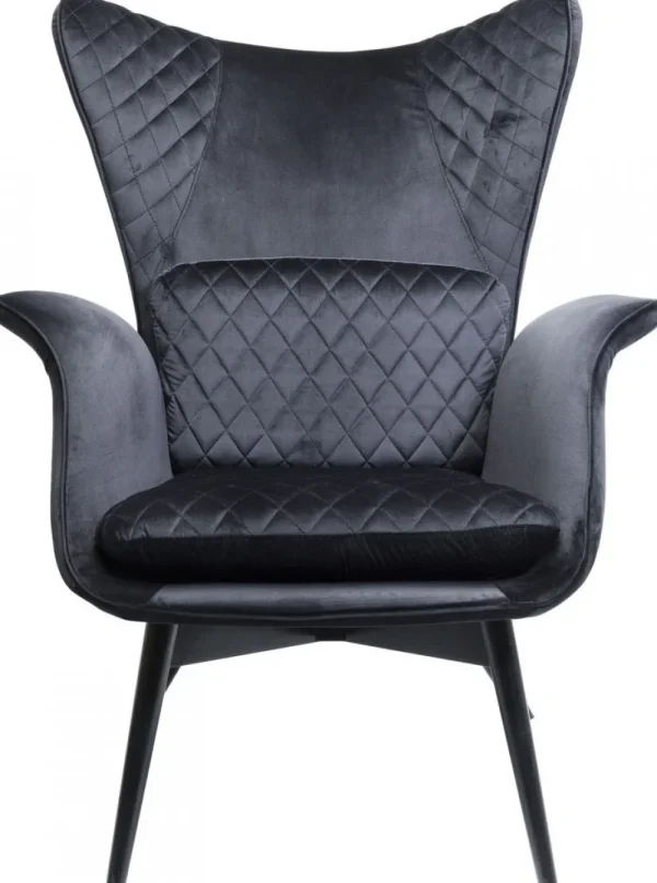 KARE Design Fauteuil Tudor Fluweel Zwart