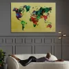 KARE Design Glas Schilderij Metallic Colourful Map 150x100cm