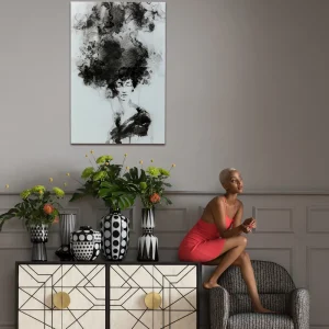 KARE Design Glas Schilderij Smokey Hair 100x150cm