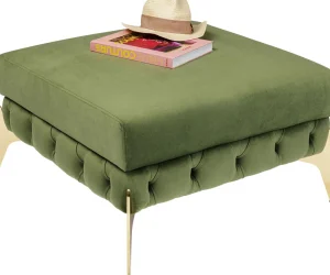 KARE Design Hocker Belissima Velvet Green 80cm