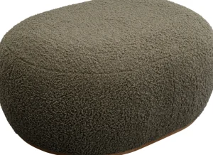 KARE Design Hocker Pebble Boucle Olive 81cm