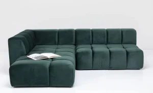 KARE Design Hoekbank Belami Fluweel Donkergroen Links 265cm