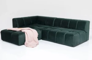 KARE Design Hoekbank Belami Fluweel Donkergroen Links 265cm