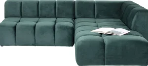 KARE Design Hoekbank Belami Fluweel Donkergroen Rechts 265cm