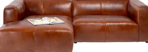 KARE Design Hoekbank Cubetto Leather Brown 170x270cm