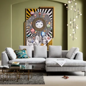 KARE Design Hoekbank Gianni Cord Grijs Rechts