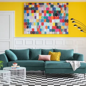 KARE Design Hoekbank Gianni Fluweel Donkergroen Rechts Zwart